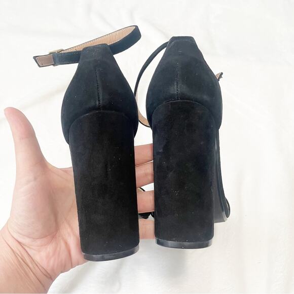 Steve Madden Carrson high heel sandal black suede pumps size 10 - Picture 10 of 12